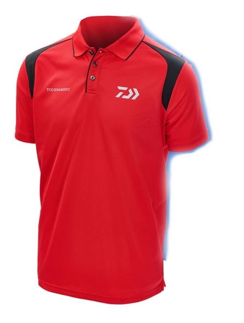Тениска с Яка DAIWA TOURNAMENT - червено / черно