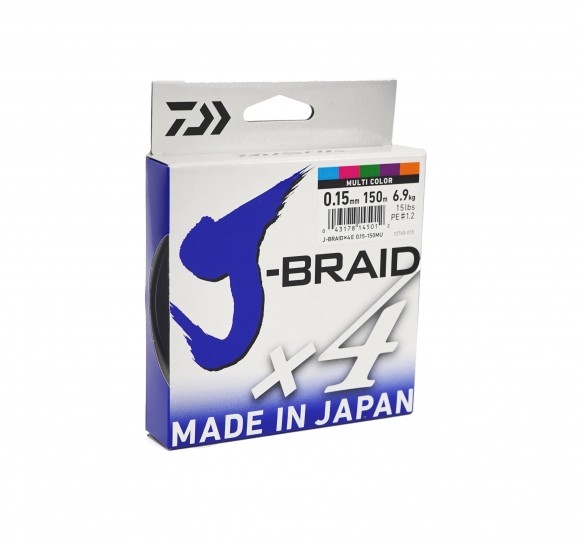 Braided line Daiwa J-BRAID X4 MULTICOLOR - 150m
