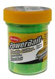 BERKLEY Powerbait Double Glitter Twist - Green / WLemon / Yellow